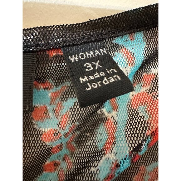 Y2K Vintage Apt 9 Womans Top Size 3X Boho Western Festival Sheer Mesh Grunge - Picture 4 of 12